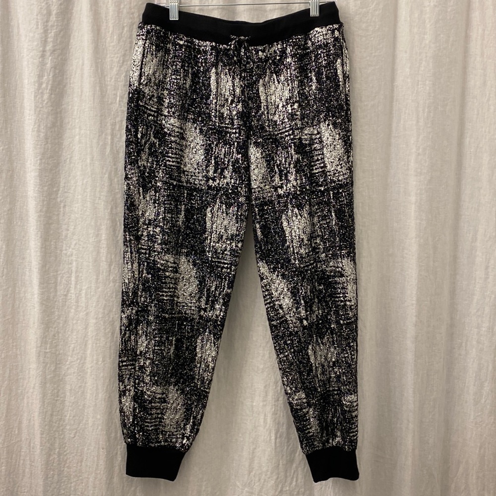DRA Los Angeles Black Sliver Mesh Joggers Anthropologie Size‎ M